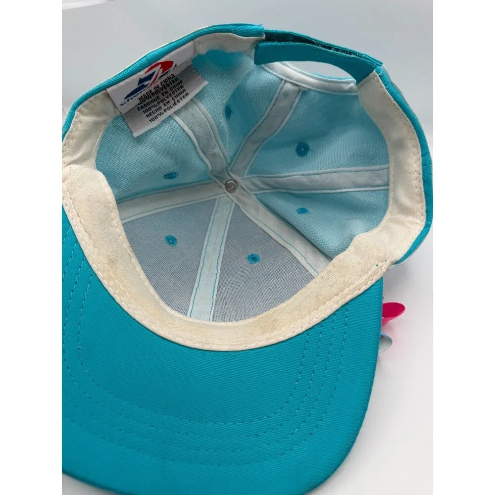 Minnie Mouse Girls Turquoise Baseball Cap Pink Ribbon Bow Adjustable Hat